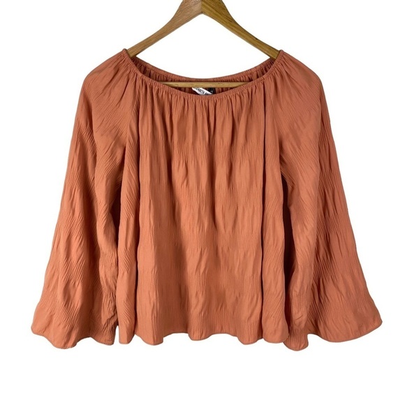 Elizabeth and James Blouse Top Nutmeg Orange Long Bell Sleeves Boho Size XS - Picture 9 of 9